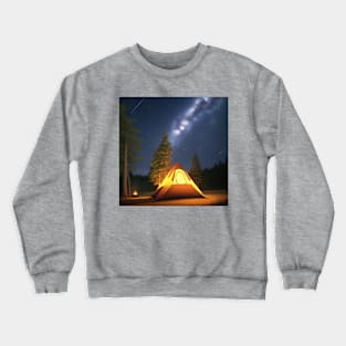 camping in the woods under a starry sky Crewneck Sweatshirt
